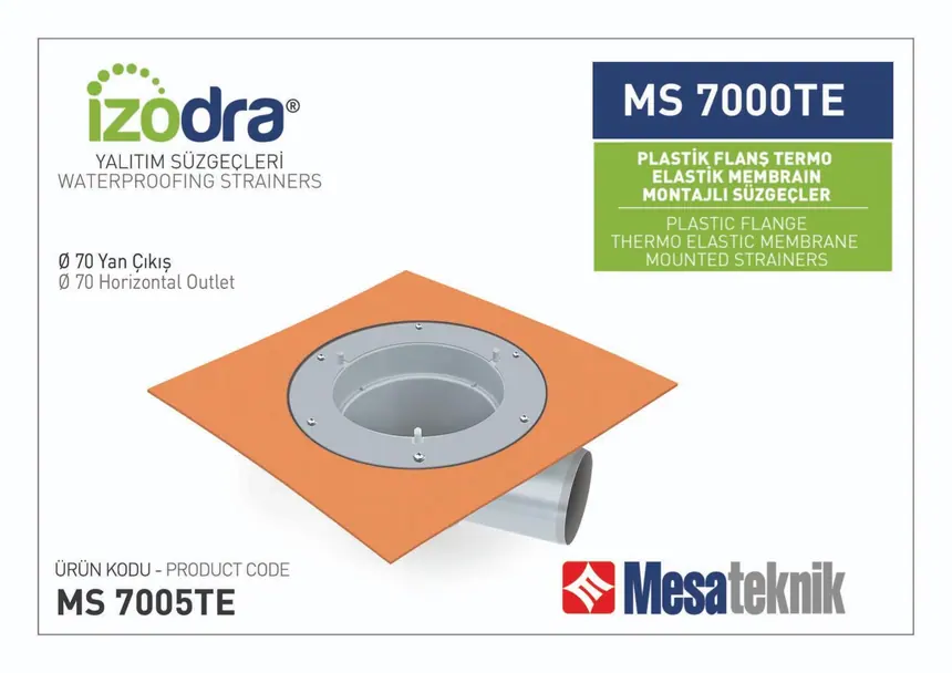 MS 7000TE Termo Elastik Örtü Plastik Flanş Montajlı Süzgeçler