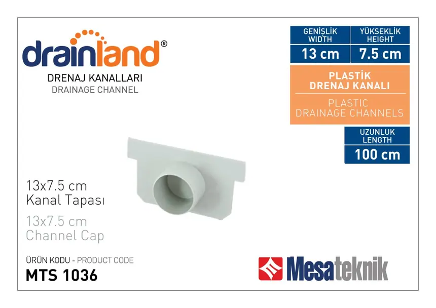 MTS 3035 Genişlik 130 mm Derinlik 75 mm Uzunluk 100 cm