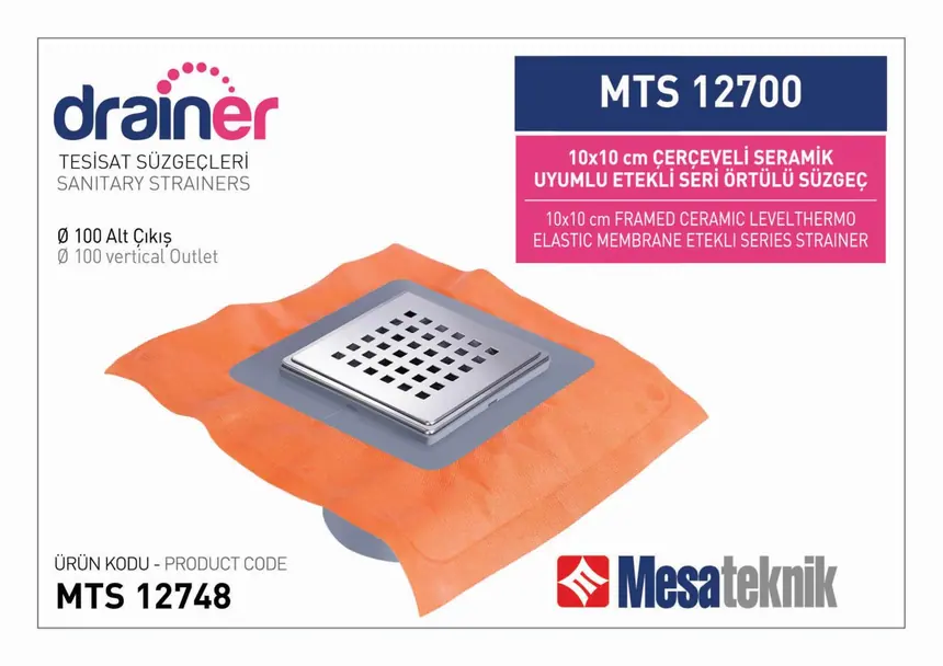 MTS 12700 Etekli Serisi Paslanmaz Çerçeveli Örtülü 10 cm