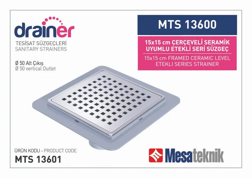 MTS 13600 Etekli Serisi Paslanmaz Çerçeveli 15 cm