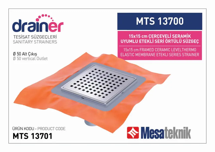 MTS 13700 Etekli Serisi Paslanmaz Çerçeveli Örtülü 15 cm