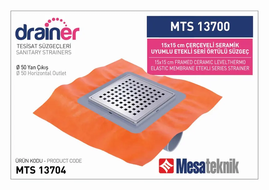 MTS 13700 Etekli Serisi Paslanmaz Çerçeveli Örtülü 15 cm