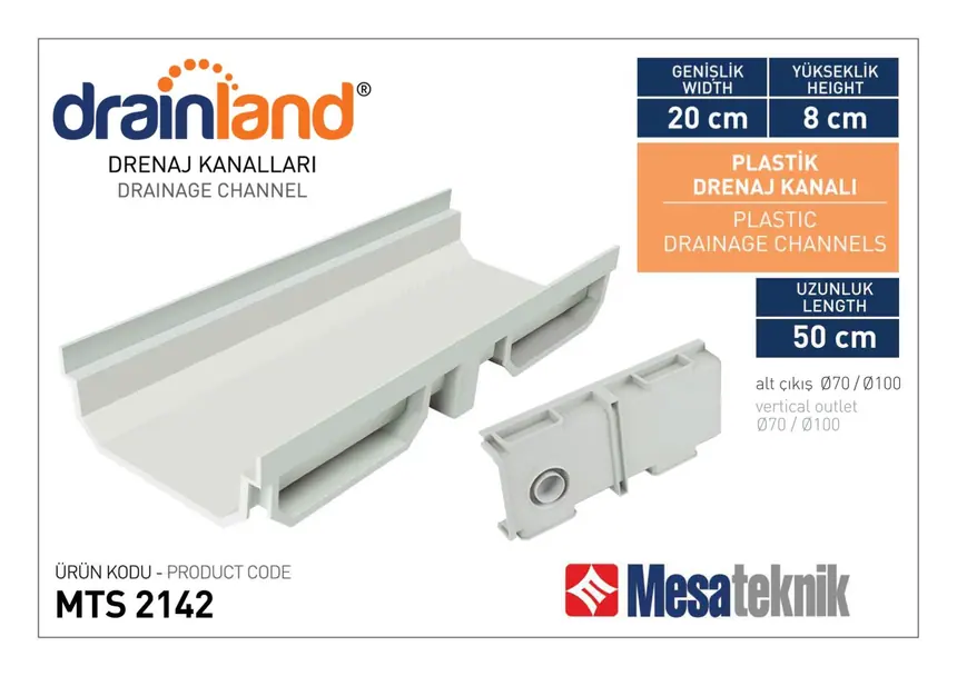 MTS 2042 Genişlik 20 cm Derinlik 8 cm Uzunluk 50 cm