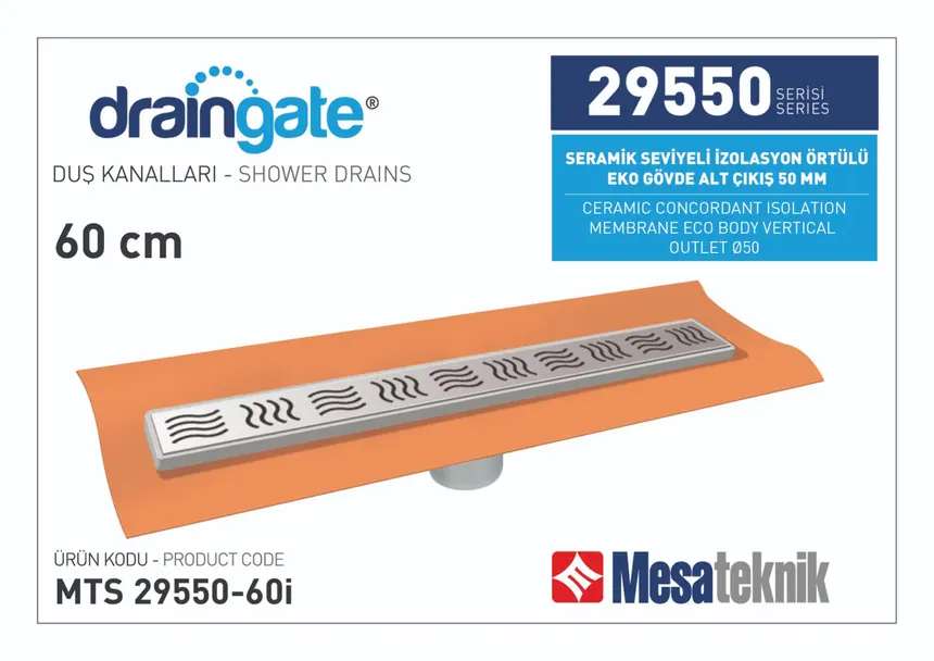 MTS 29550İ İzolasyon Örtülü Alttan Çıkış 50mm