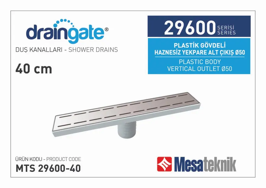 MTS 29600 Plastik Gövdeli Klasik Seri Alttan Çıkış 50mm