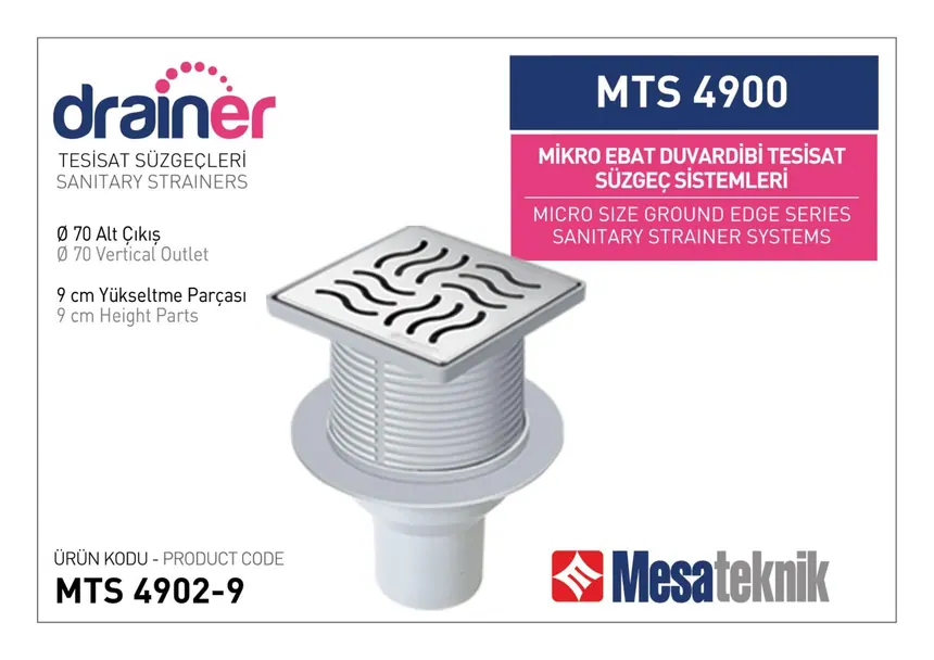 MTS 4900 Mikro Ebat Duvardibi Tesisat Süzgeç Sistemleri