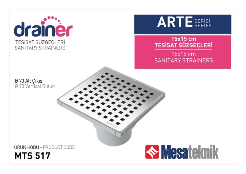 MTS 510 Arte Serisi 15 cm Tesisat Süzgeci
