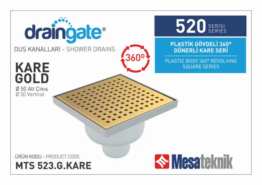MTS 520 Plastik Gövdeli 360º Dönerli 20 cm Kare Seri