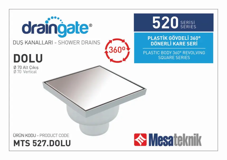 MTS 520 Plastik Gövdeli 360º Dönerli 20 cm Kare Seri