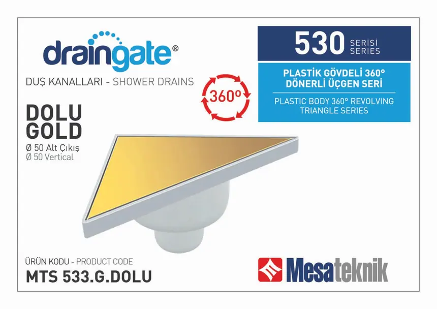 MTS 530 Plastik Gövdeli 360º Dönerli 20 cm Üçgen Seri