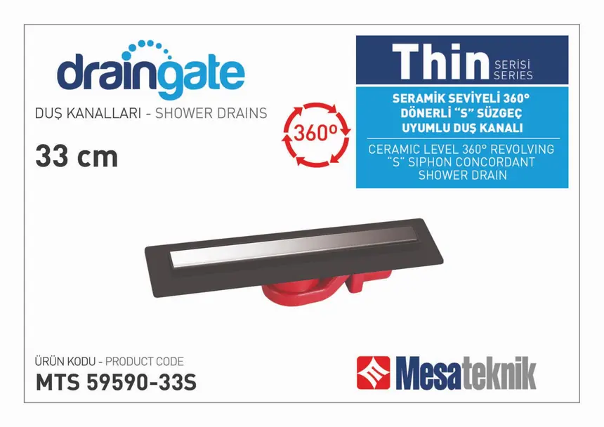 MTS 59590S Thin Serisi 360º Dönerli S Süzgeç Uyumlu Siyah Gövde
