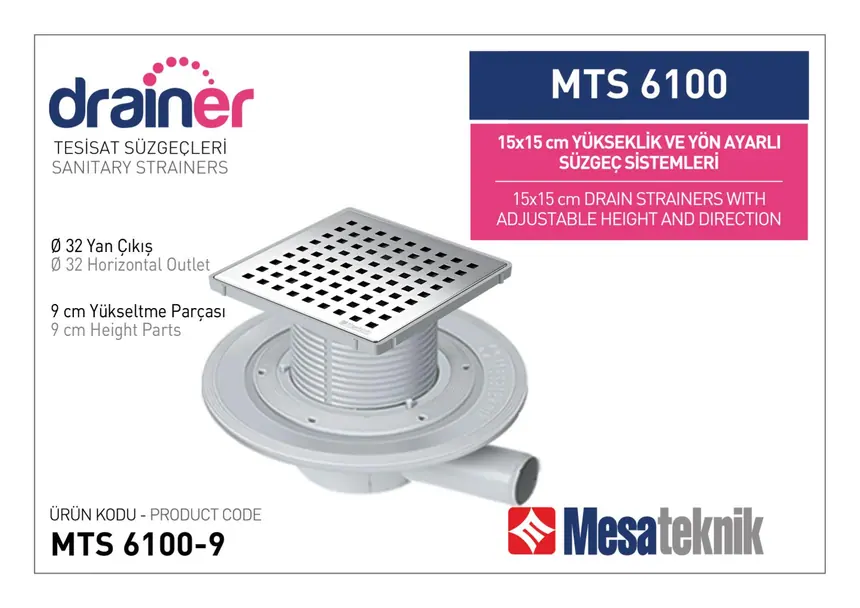 MTS 6100 15 cm Yükseklik ve Yön Ayarlı Tesisat Sistemleri