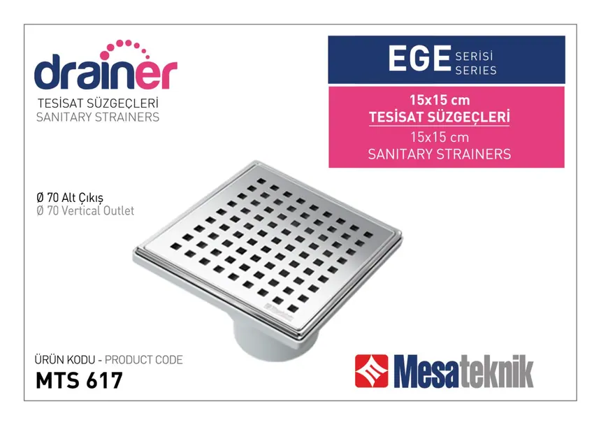 MTS 610 Ege Serisi 15 cm Tesisat Süzgeci