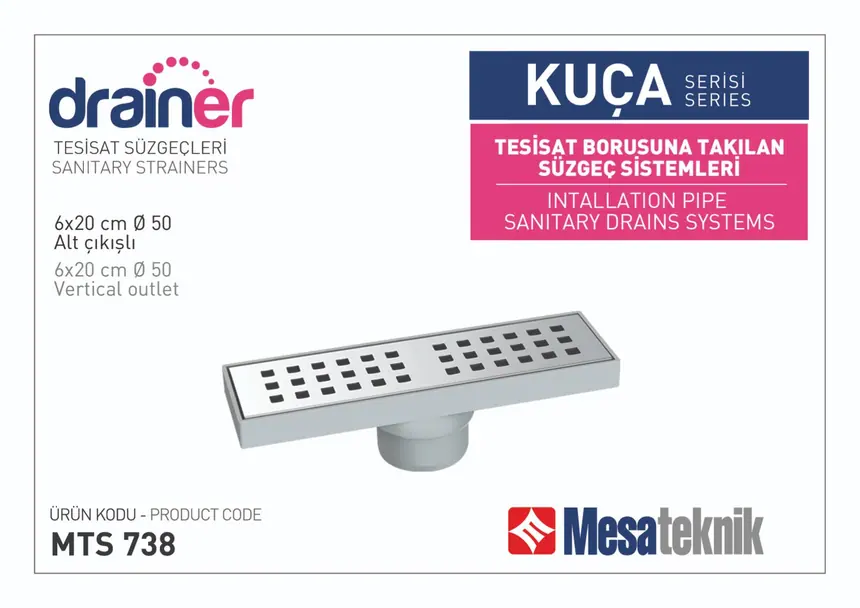 MTS 708 Kuça Serisi Paslanmaz Izgaralı Süzgeçler