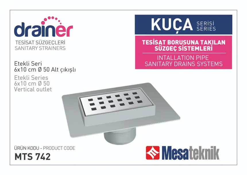 MTS 708 Kuça Serisi Paslanmaz Izgaralı Süzgeçler