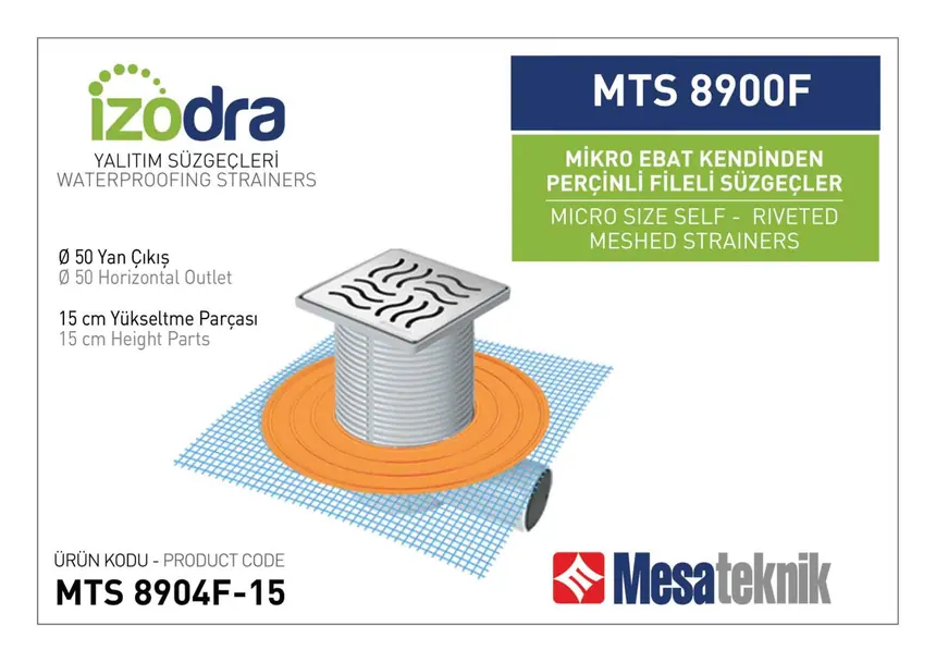 MTS 8900F Kendinden Percinli Fileli Suzgec Sistemleri Mikro Ebat