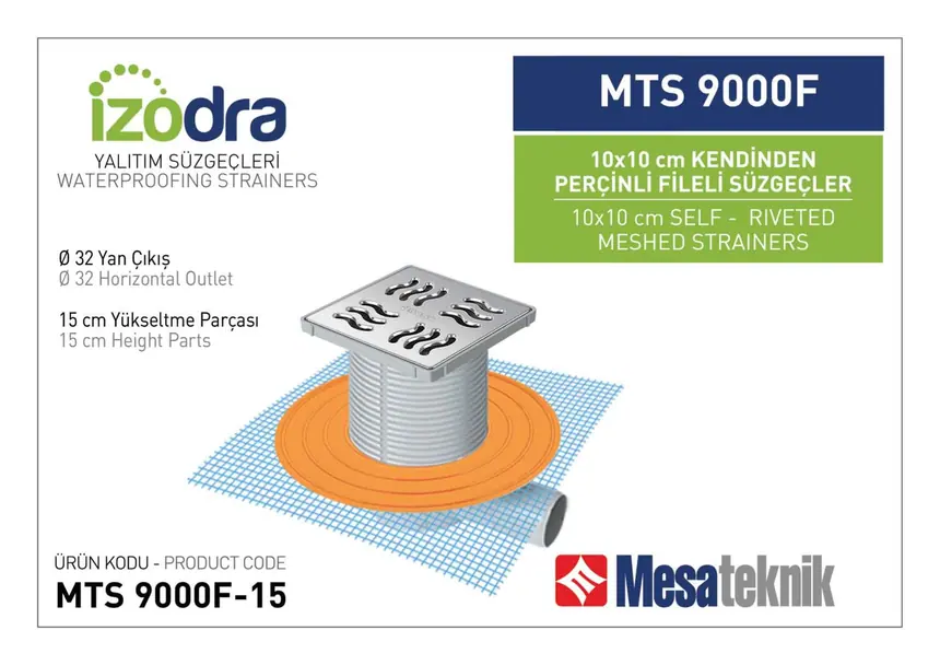 MTS 9000F Kendinden Percinli Fileli Suzgec Sistemleri 10 cm