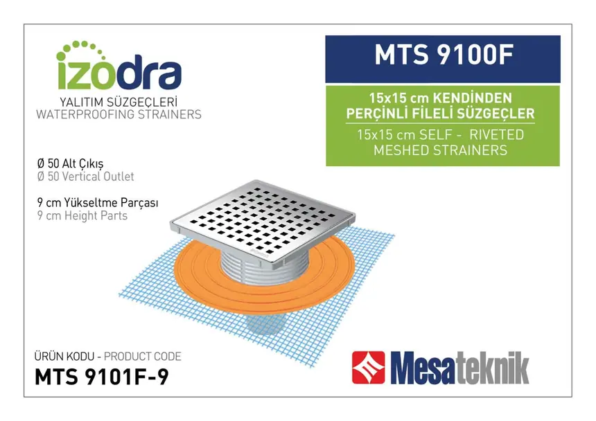 MTS 9100F Kendinden Percinli Fileli Suzgec Sistemleri 15 cm