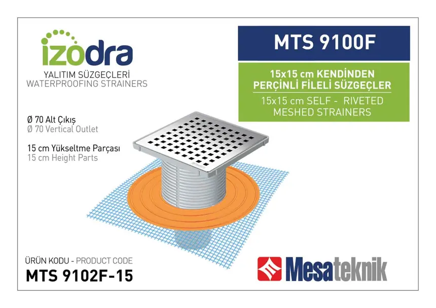 MTS 9100F Kendinden Percinli Fileli Suzgec Sistemleri 15 cm