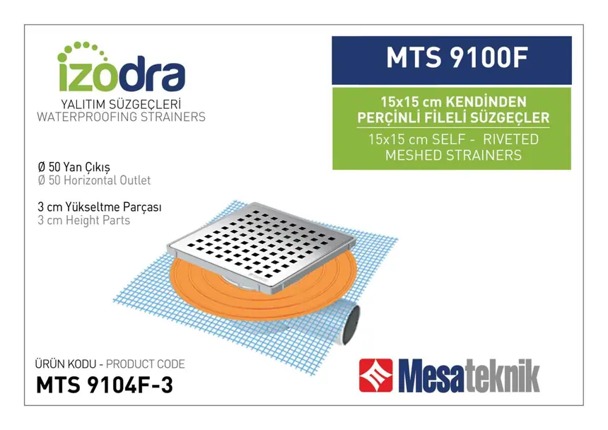MTS 9100F Kendinden Percinli Fileli Suzgec Sistemleri 15 cm