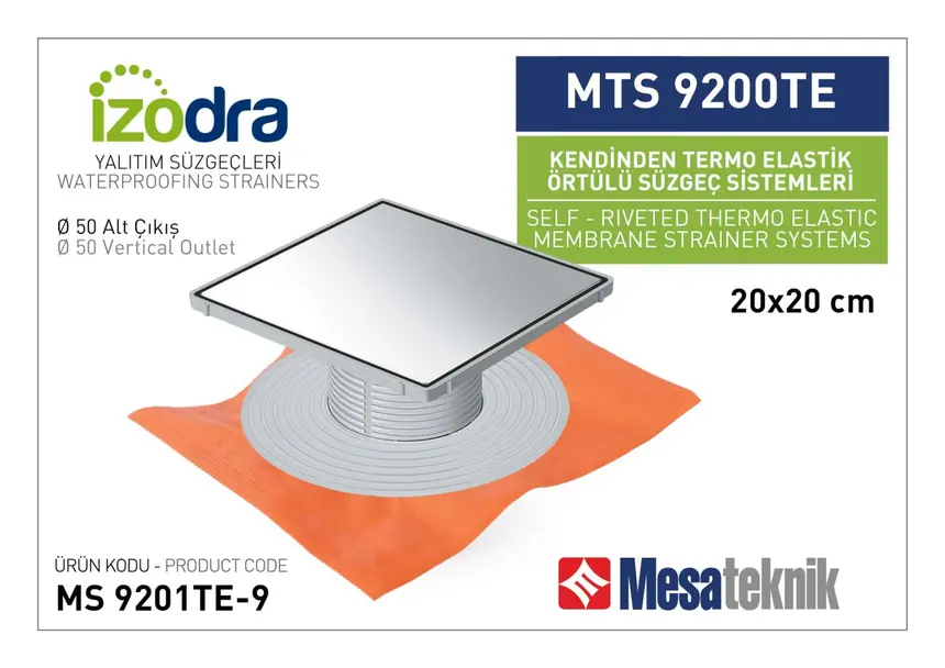 MTS 9200TE Kendinden Percinli Örtülü Suzgec Sistemleri 20 cm Kare