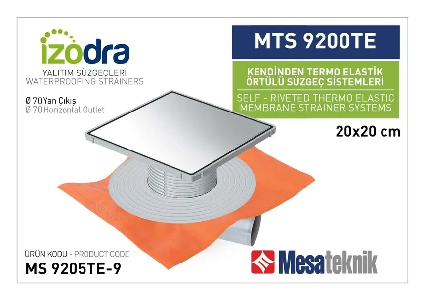 MTS 9200TE Kendinden Percinli Örtülü Suzgec Sistemleri 20 cm Kare