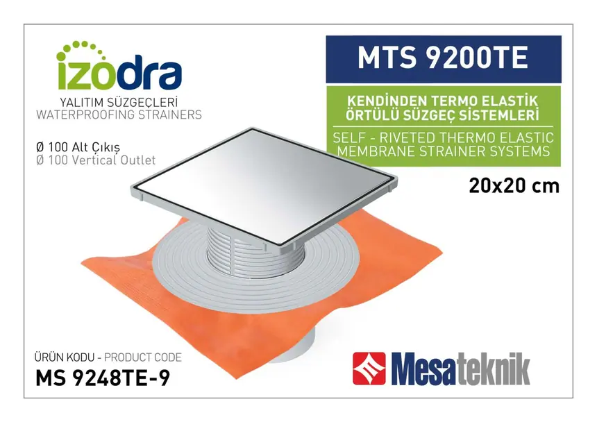 MTS 9200TE Kendinden Percinli Örtülü Suzgec Sistemleri 20 cm Kare