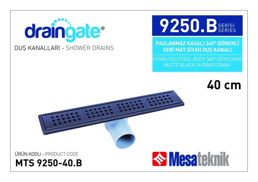 MTS 9250.B Paslanmaz Gövdeli 360º Dönerli Seri - Mat Siyah Kaplama
