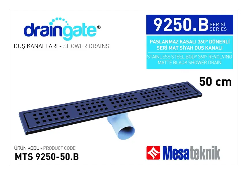 MTS 9250.B Paslanmaz Gövdeli 360º Dönerli Seri - Mat Siyah Kaplama