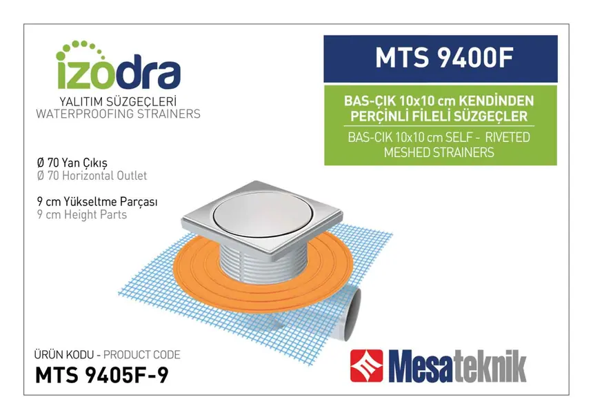 MTS 9400F Kendinden Percinli Fileli Suzgec Sistemleri 10 cm BasÇık