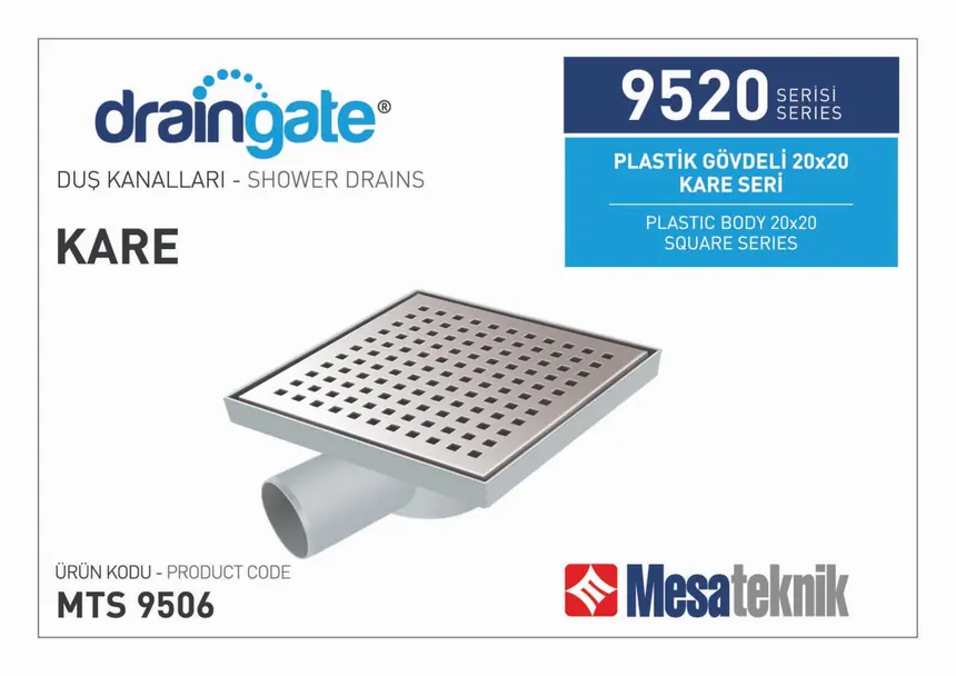 MTS 9520 Plastik Gövdeli 20 cm Kare Seri