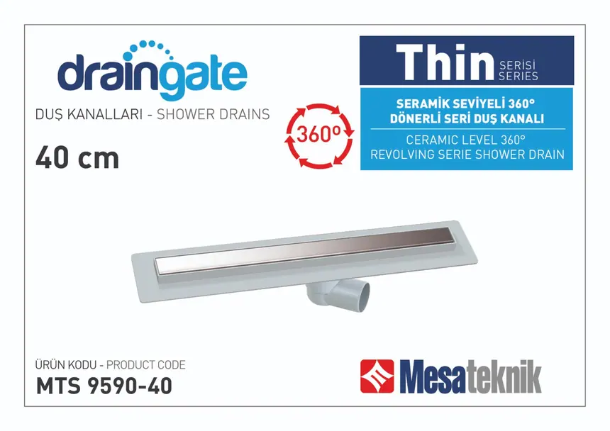 MTS 9590 Thin Serisi 360º Dönerli Gri Gövde