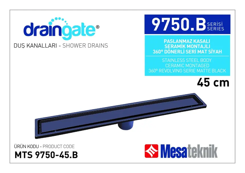MTS 9750.B Seramik Montajlı 360º Dönerli Seri - Mat Siyah Kaplama