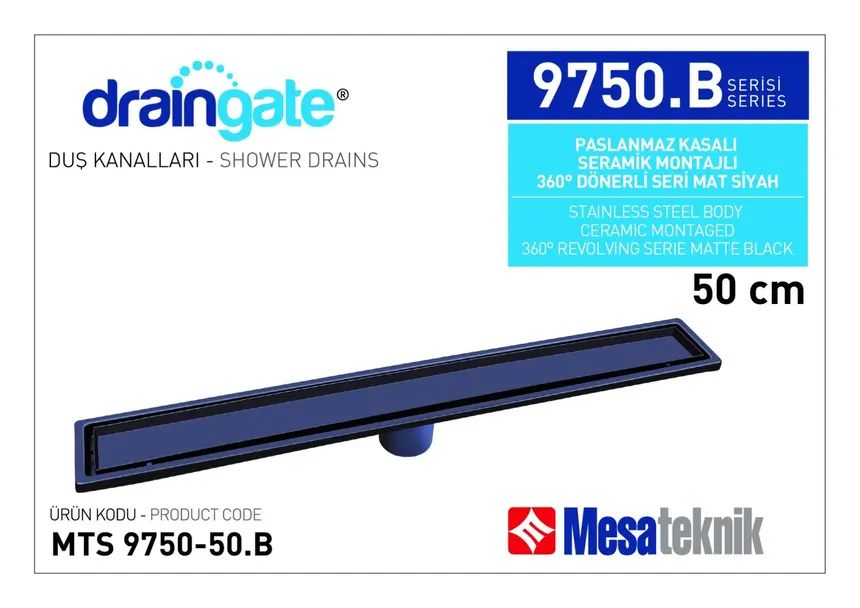 MTS 9750.B Seramik Montajlı 360º Dönerli Seri - Mat Siyah Kaplama